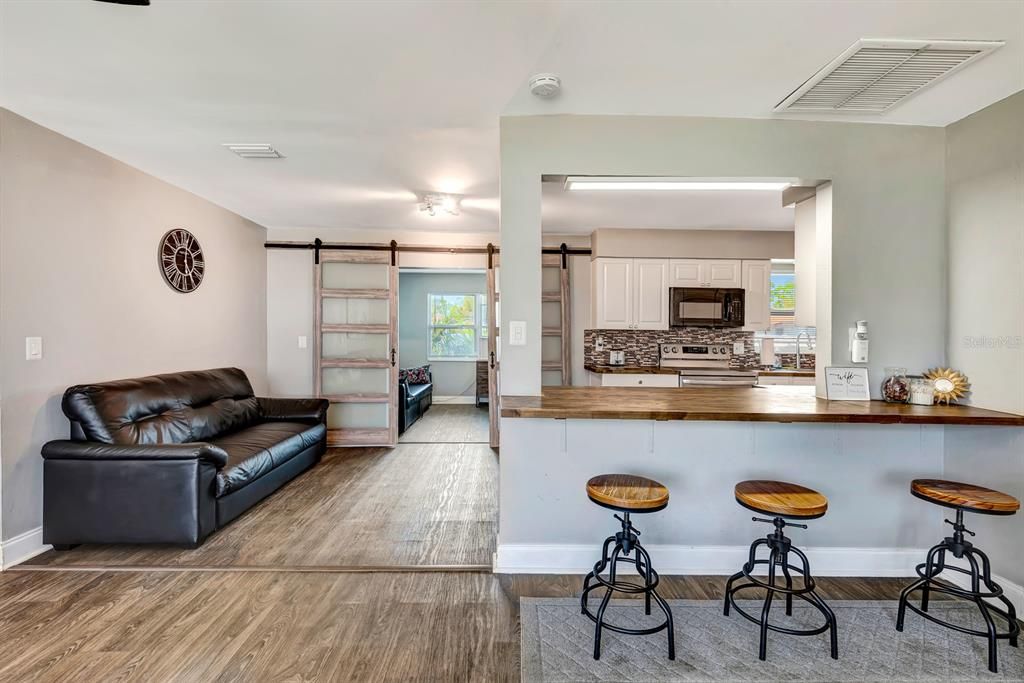 Interior, Kitchen, Wood Texture Flooring