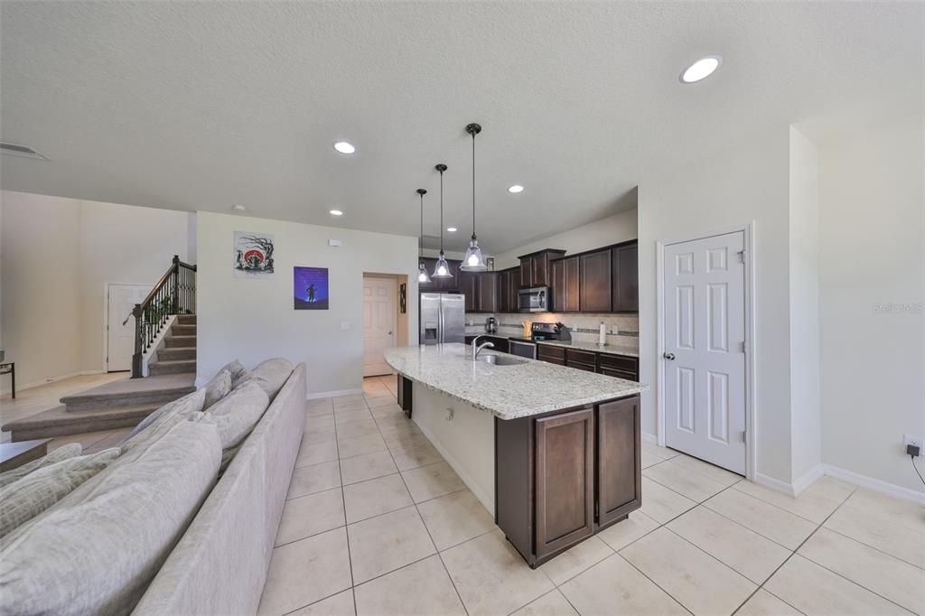 Interior, Kitchen, Pendant Lights, Recessed Lighting, Stainless Steel Appliances