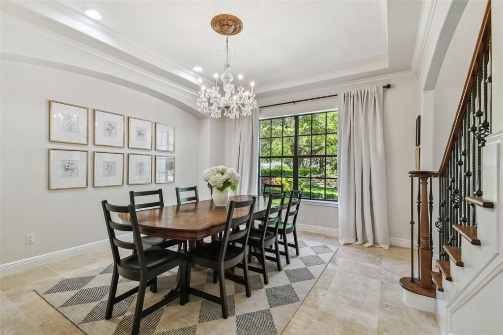 Chandelier, Dining room, Interior, Recessed Lighting