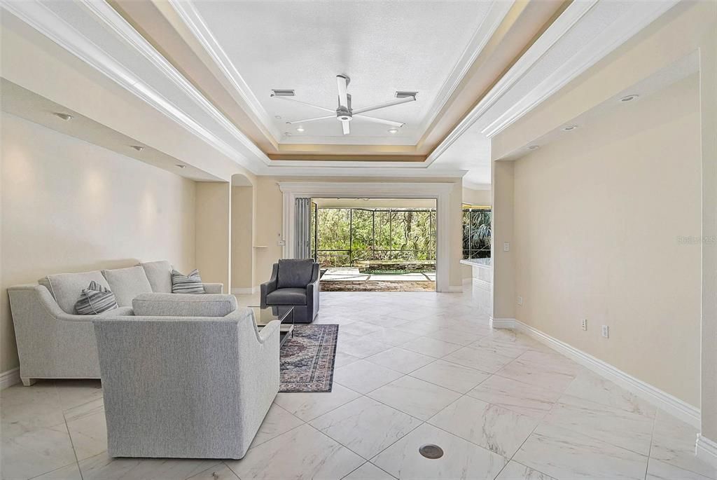 Interior, Living room, Marble, Recessed Lighting