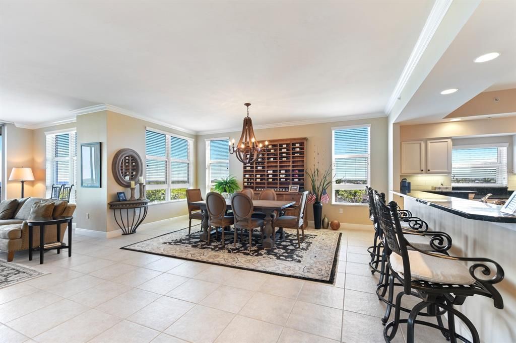 Chandelier, Dining room, Interior, Recessed Lighting
