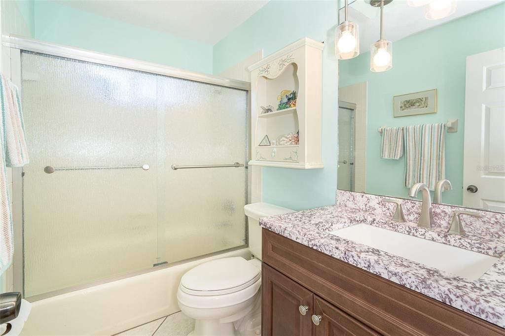 Bathroom, Glass Shower, Interior, Pendant Lights