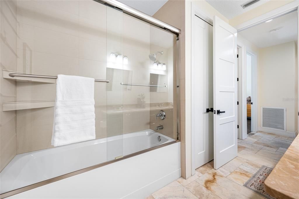 Bathroom, Glass Shower, Interior, Pendant Lights