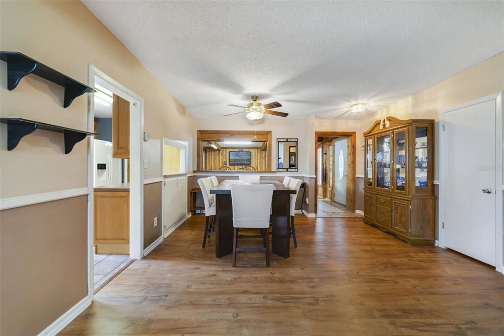 Dining room, Interior, Wood Texture Flooring