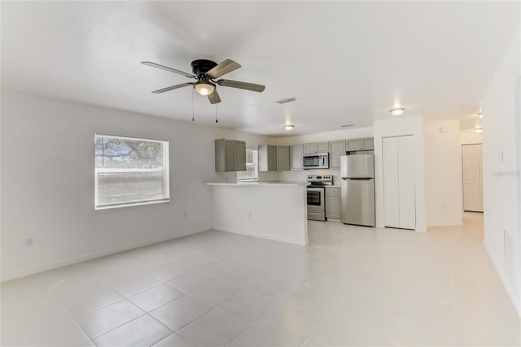 Empty room, Interior, Kitchen, Stainless Steel Appliances
