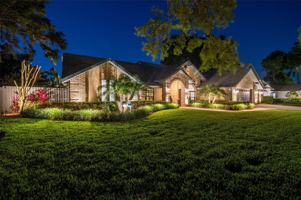 Backyard, Exterior, Facade, Brick Traditional