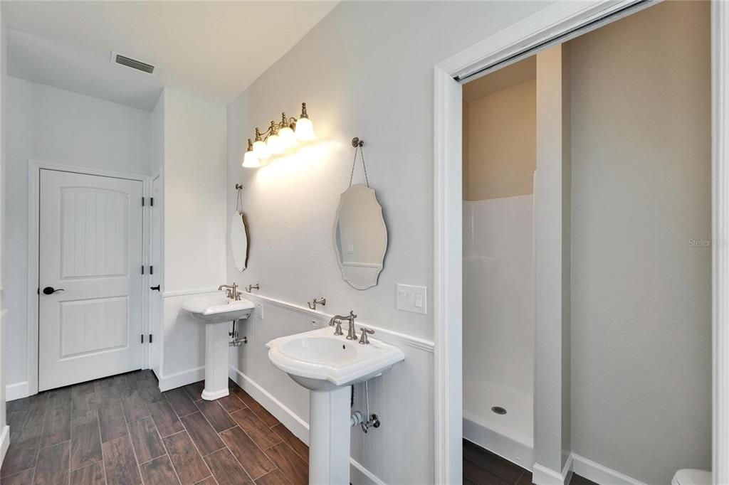 Bathroom, Interior, Wood Texture Flooring