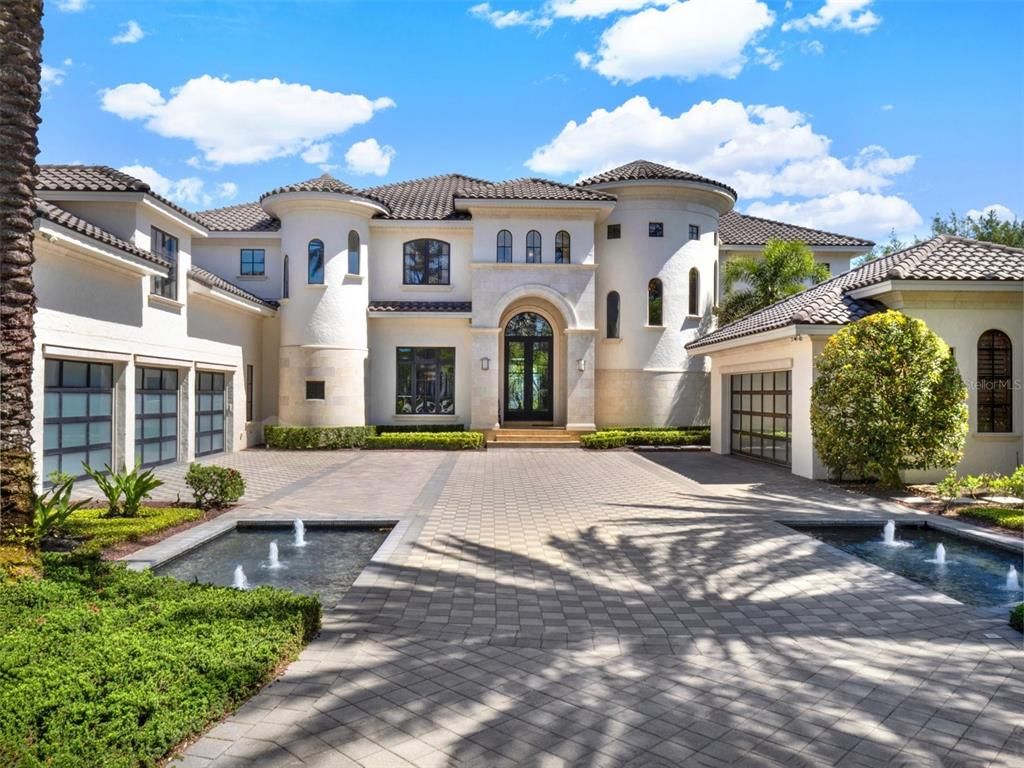 Attached, Exterior, Facade, Pool, Mediterranean