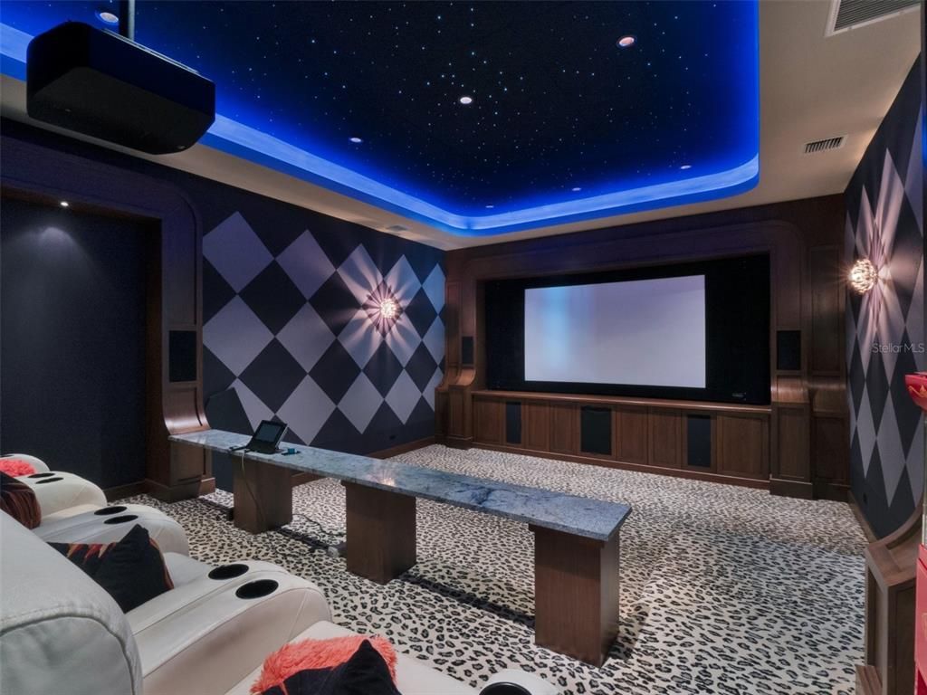 Home Theatre Room, Interior, Projection Screen, Recessed Lighting, Theatre Room