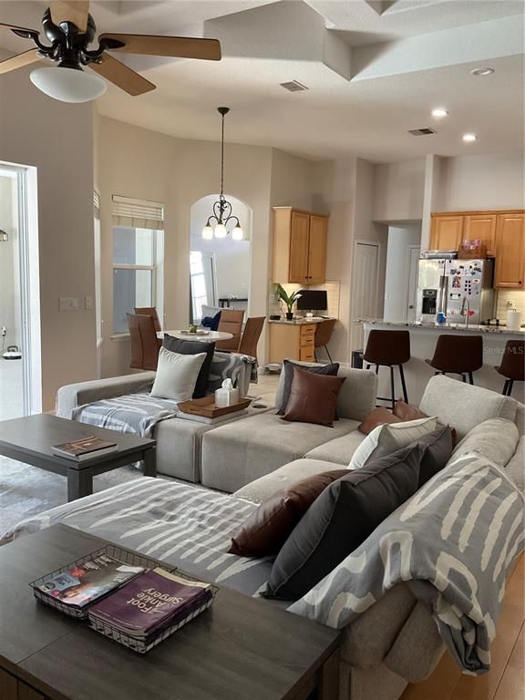 Dining room, Interior, Kitchen, Living room, Pendant Lights, Recessed Lighting