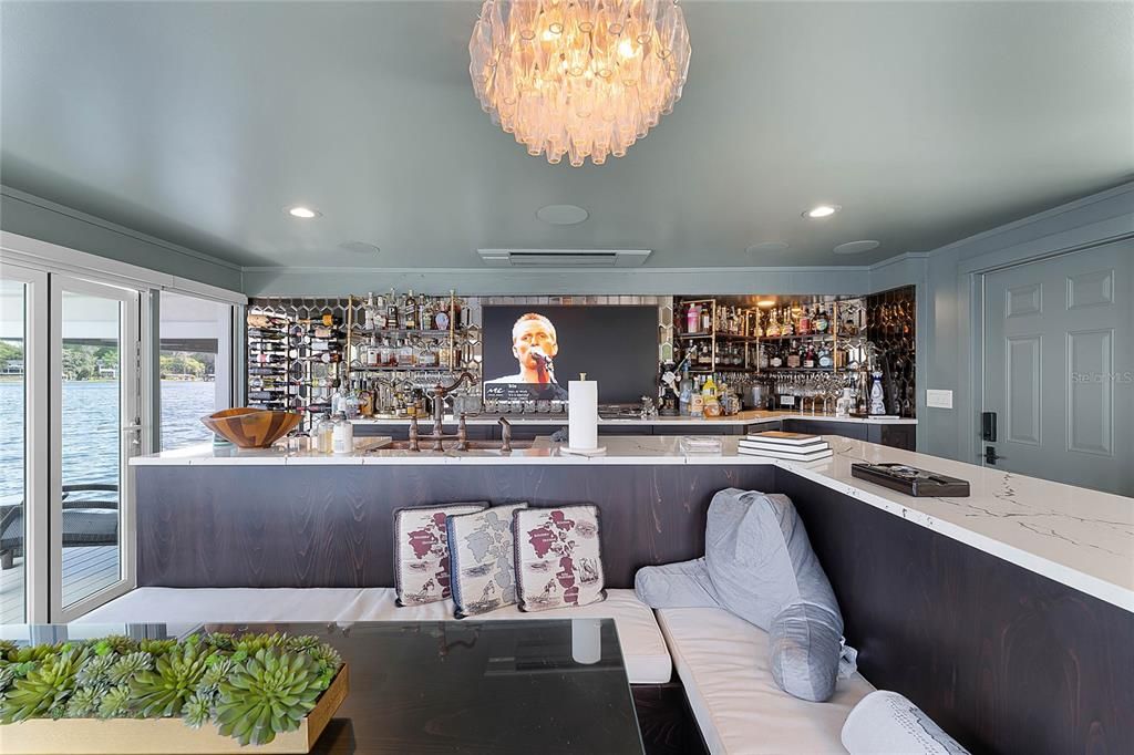 Chandelier, Interior, Living room, Recessed Lighting, Water