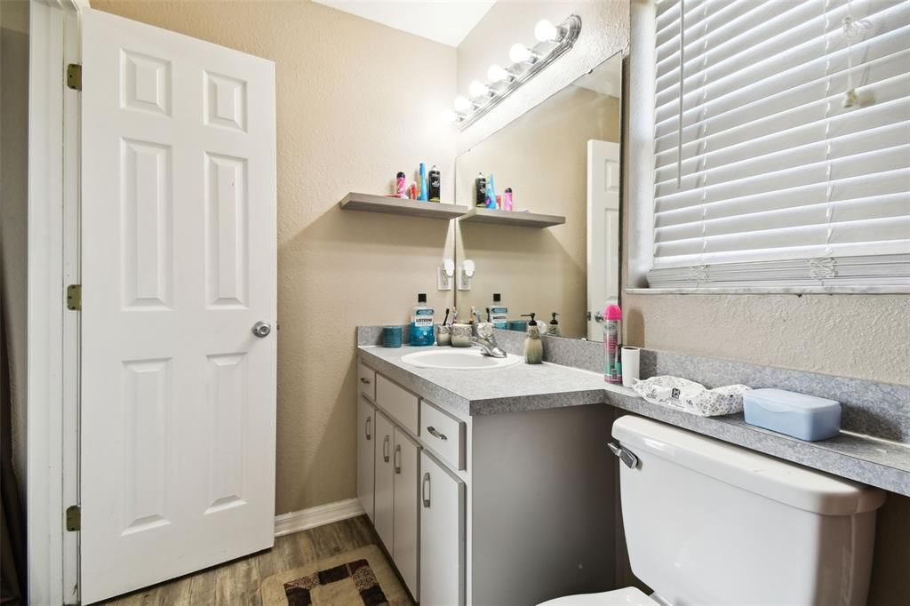 Bathroom, Dual Sink Vanities, Interior, Wood Texture Flooring