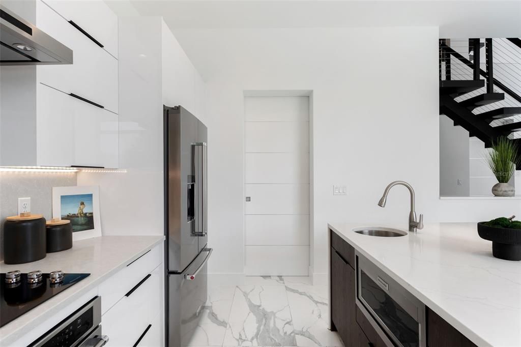 Interior, Kitchen, Marble, Stainless Steel Appliances