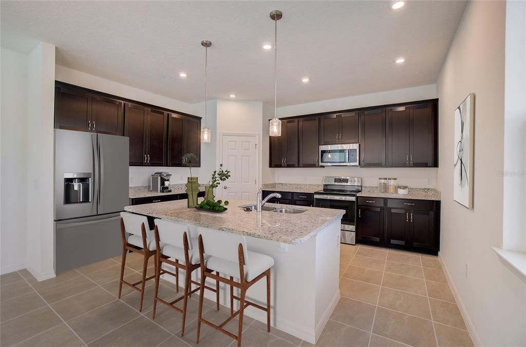 Interior, Kitchen, Pendant Lights, Recessed Lighting, Stainless Steel Appliances