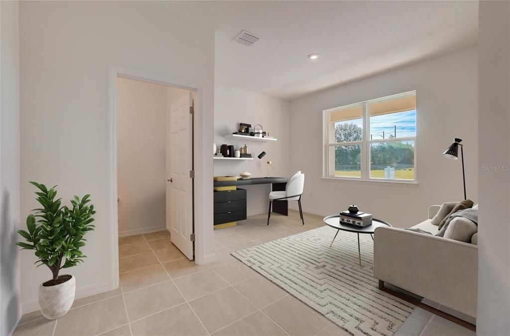 Home Office, Interior, Recessed Lighting