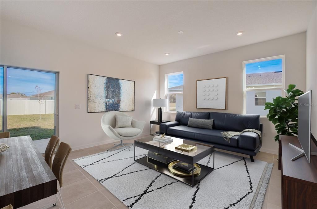 Interior, Living room, Recessed Lighting
