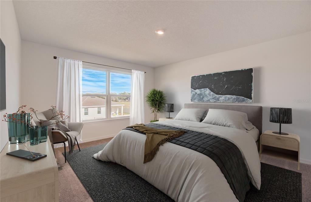 Bedroom, Interior, Recessed Lighting