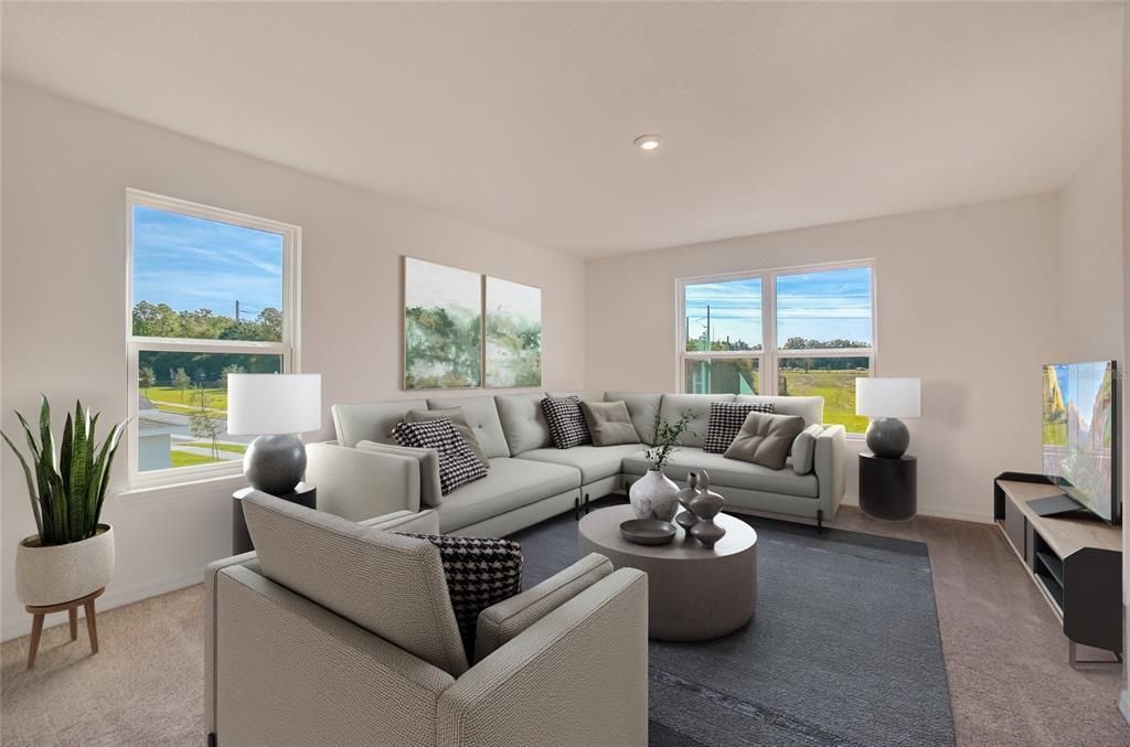 Interior, Living room, Recessed Lighting