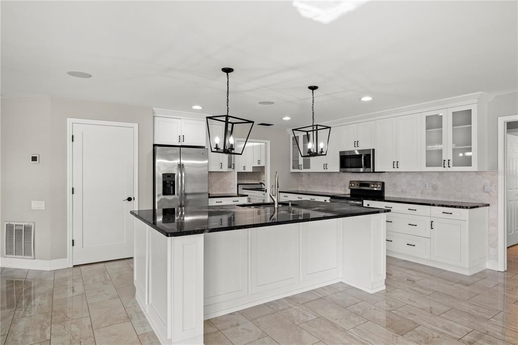 Interior, Kitchen, Pendant Lights, Recessed Lighting, Stainless Steel Appliances