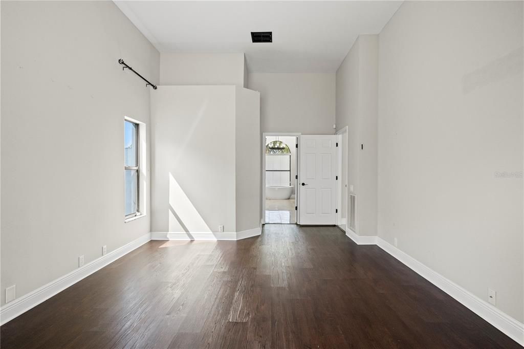 Bathroom, Empty room, Interior, Wood Texture Flooring