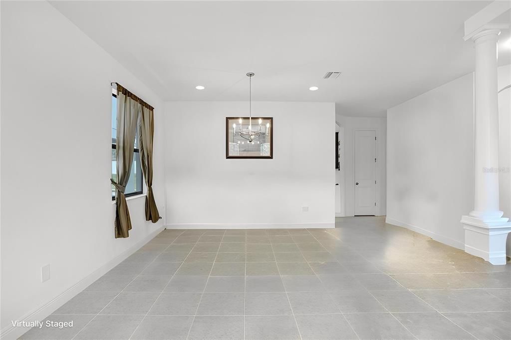 Empty room, Interior, Pendant Lights, Recessed Lighting