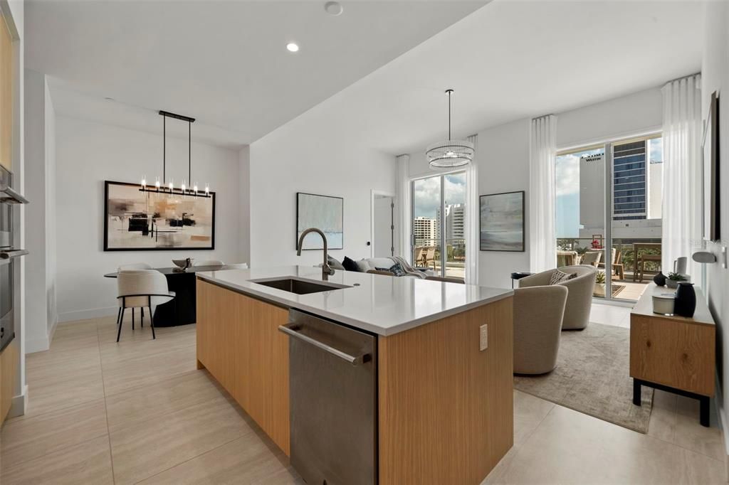 Dining room, Interior, Kitchen, Living room, Pendant Lights, Recessed Lighting