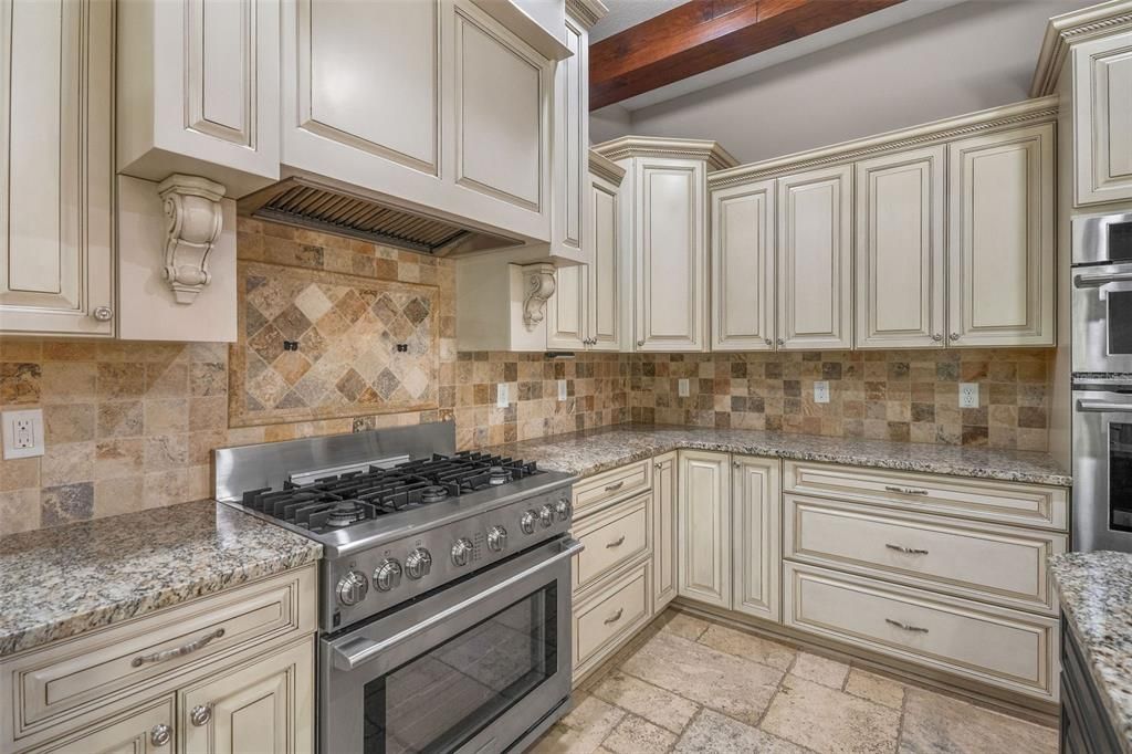 Interior, Kitchen, Stainless Steel Appliances, Wooden Beams