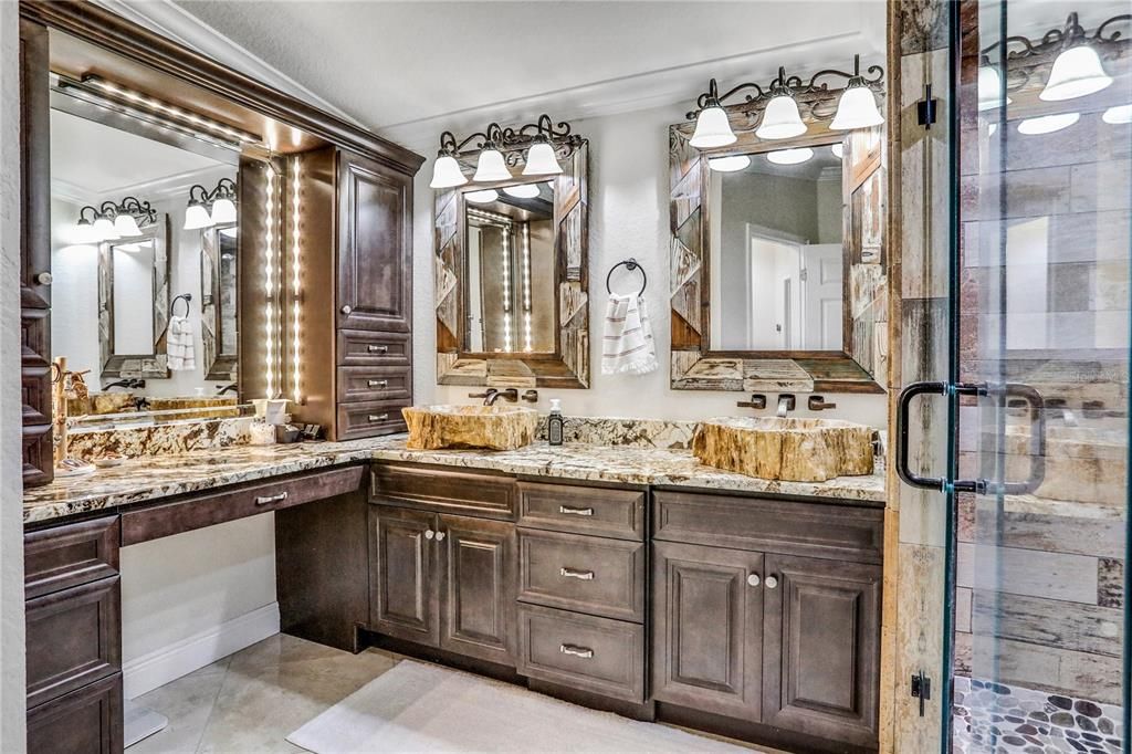 Bathroom, Dual Sink Vanities, Glass Shower, Interior
