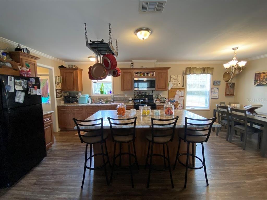 Chandelier, Dining room, Interior, Kitchen, Wood Texture Flooring