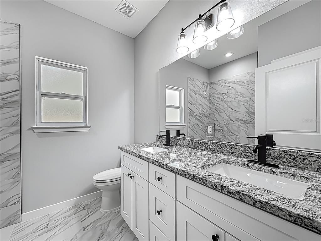 Bathroom, Dual Sink Vanities, Interior, Marble, Marble Walls