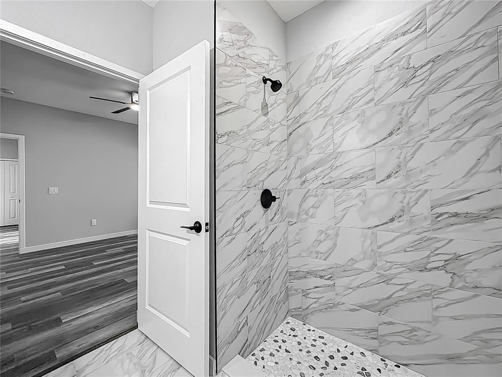 Bathroom, Interior, Marble, Marble Walls, Wood Texture Flooring