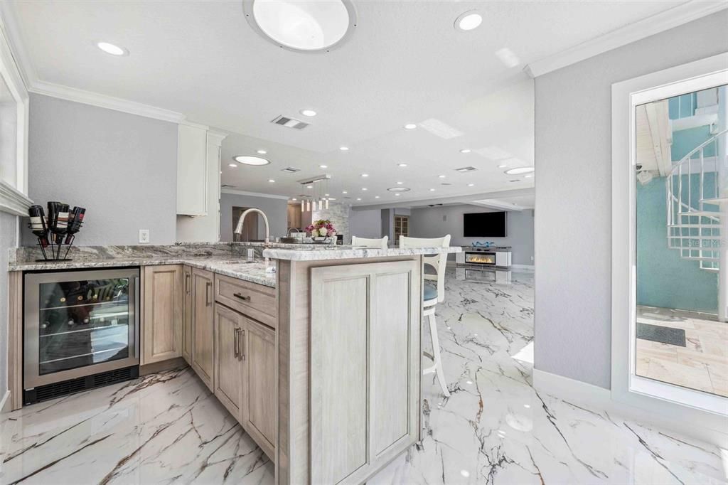 Interior, Kitchen, Marble, Recessed Lighting