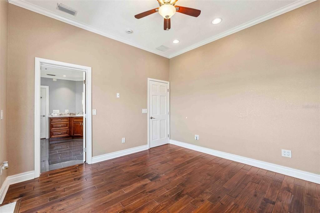 Bathroom, Empty room, Interior, Recessed Lighting, Wood Texture Flooring