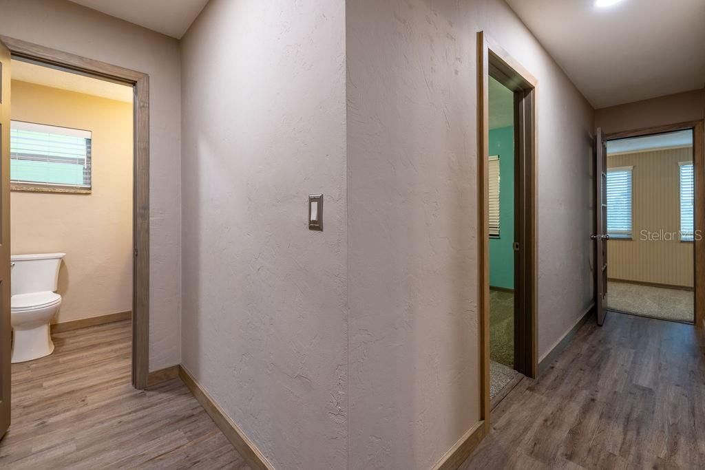 Bathroom, Interior, Recessed Lighting, Wood Texture Flooring