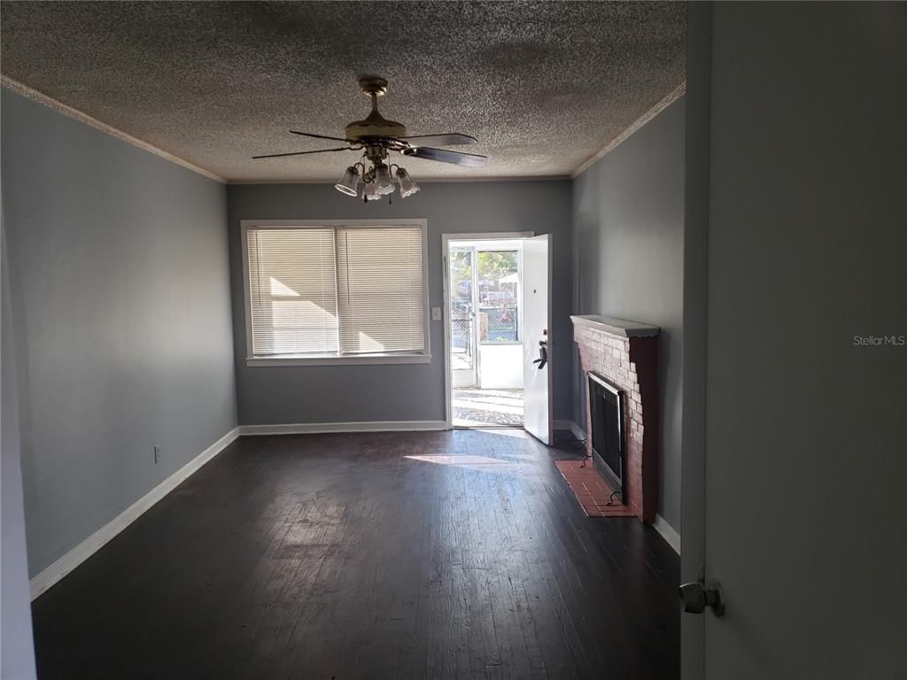 Empty room, Fireplace, Interior, Wood Texture Flooring