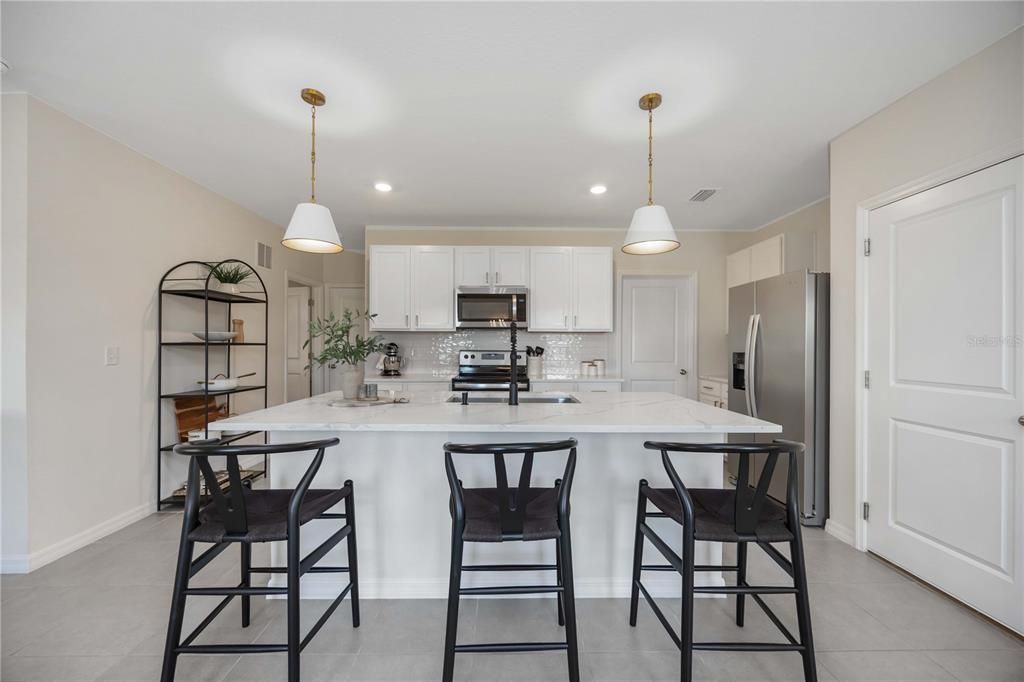 Interior, Kitchen, Pendant Lights, Recessed Lighting, Stainless Steel Appliances