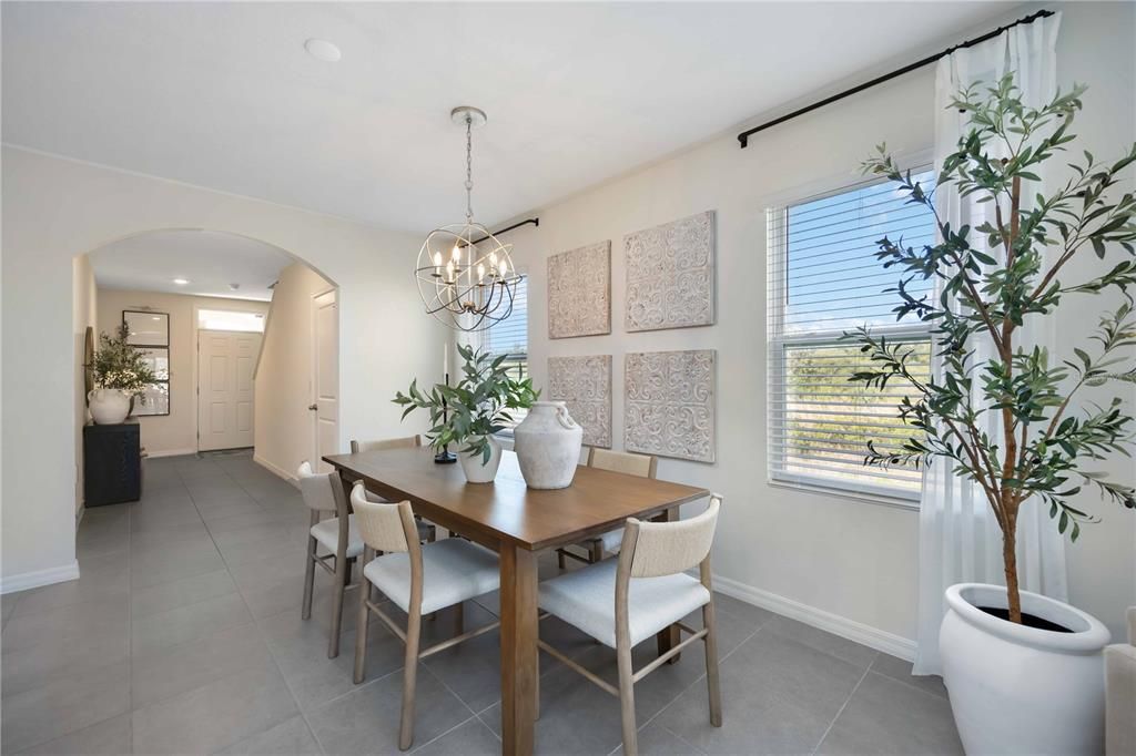 Chandelier, Dining room, Interior, Recessed Lighting