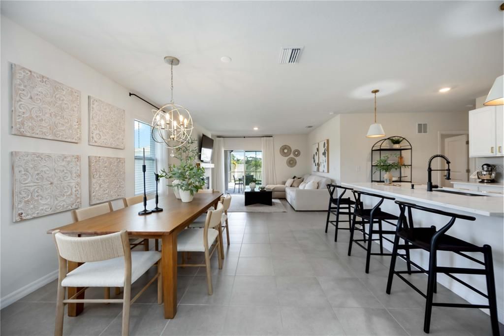 Dining room, Interior, Kitchen, Living room, Pendant Lights, Recessed Lighting