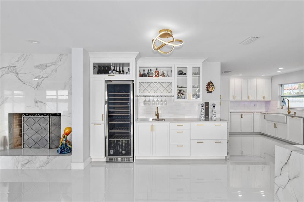 Interior, Kitchen, Marble, Marble Walls, Recessed Lighting