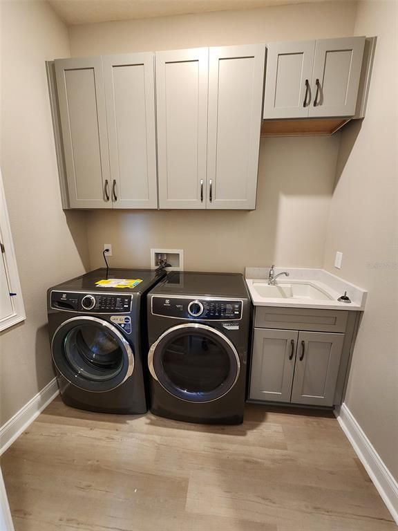 Interior, Washer, Wood Texture Flooring