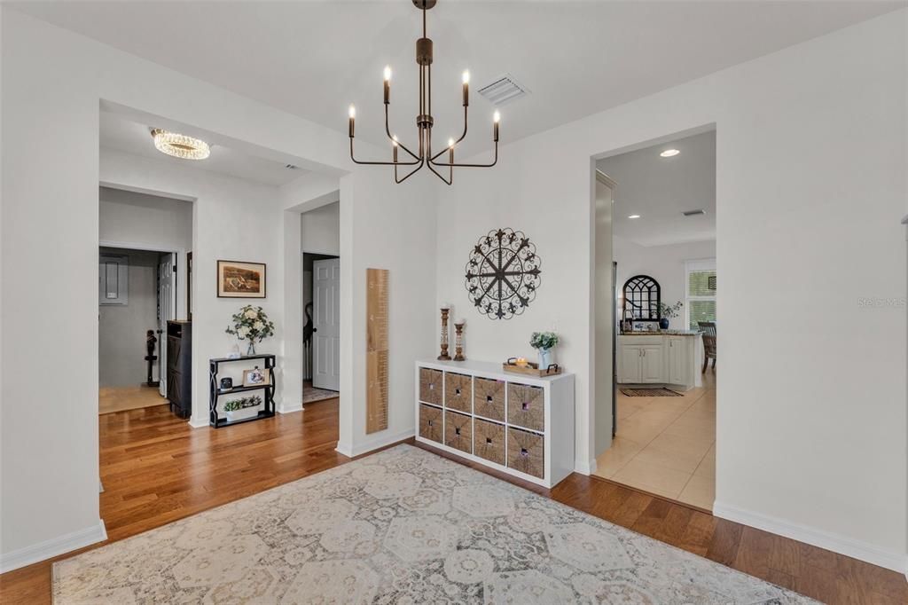 Chandelier, Interior, Recessed Lighting, Wood Texture Flooring