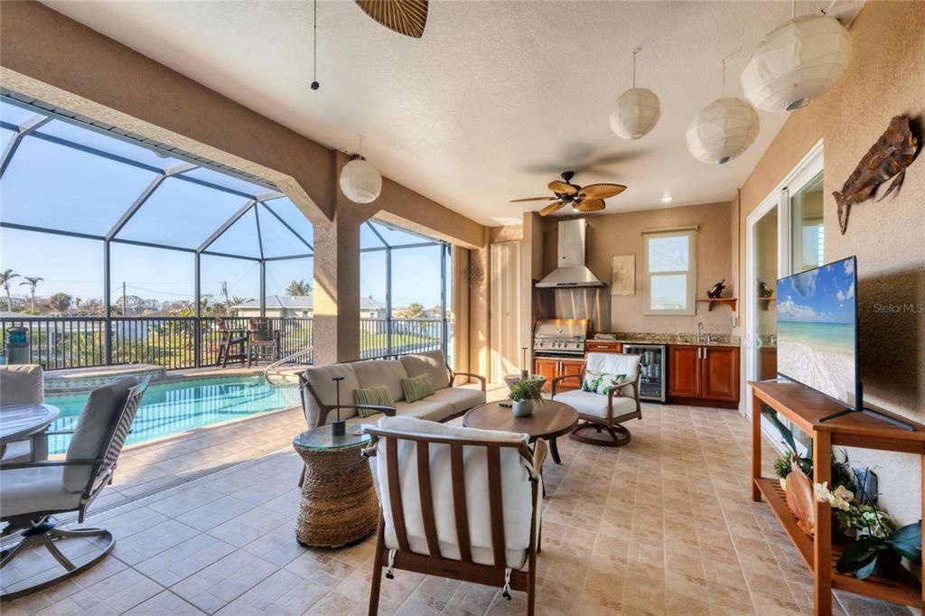 Glass Ceilings, Interior, Living room, Pool, Recessed Lighting, Sun Room