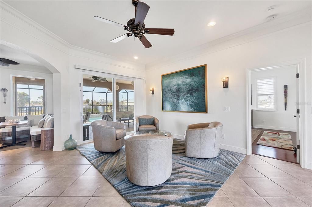 Interior, Living room, Recessed Lighting