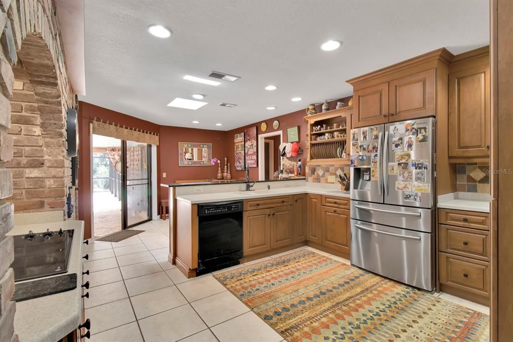Interior, Kitchen, Recessed Lighting, Stone Walls