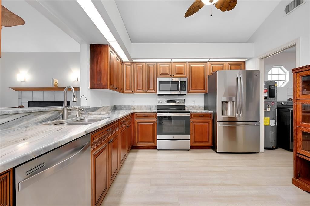 Interior, Kitchen, Stainless Steel Appliances, Wood Texture Flooring