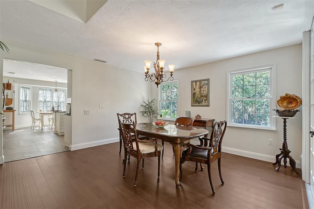 Chandelier, Dining room, Interior, Wood Texture Flooring