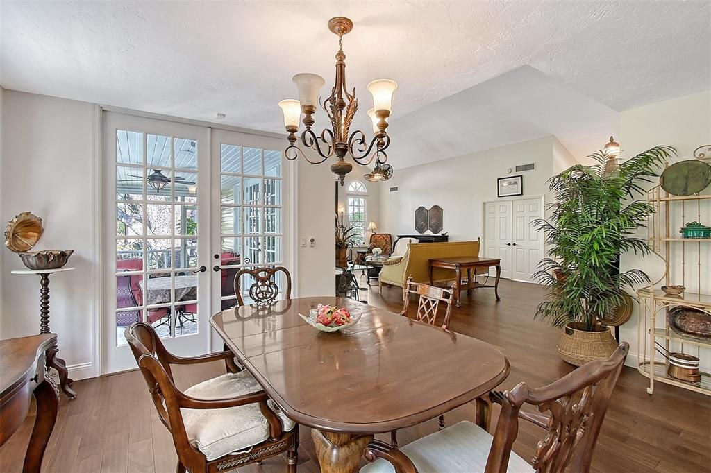Chandelier, Dining room, Interior, Wood Texture Flooring