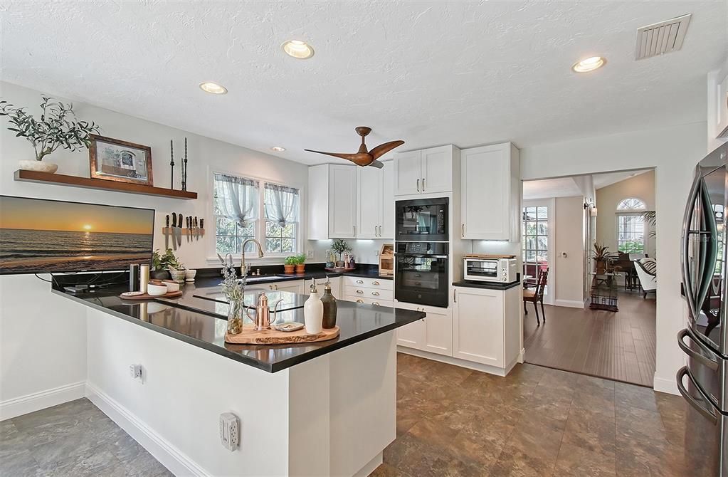 Interior, Kitchen, Recessed Lighting, Wood Texture Flooring