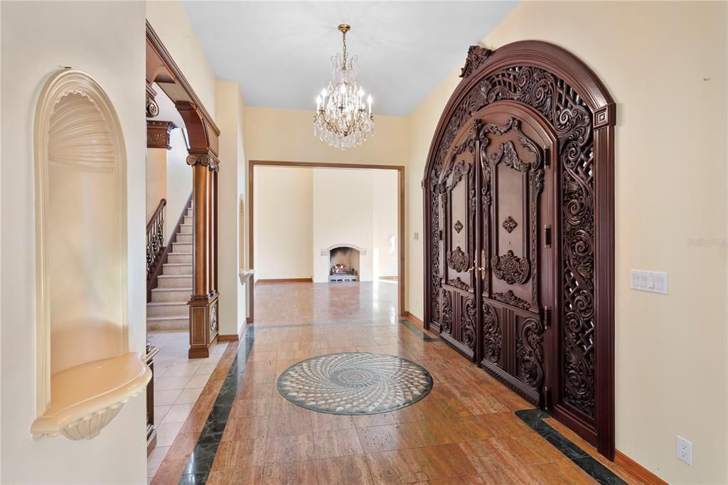 Chandelier, Interior, Wood Texture Flooring