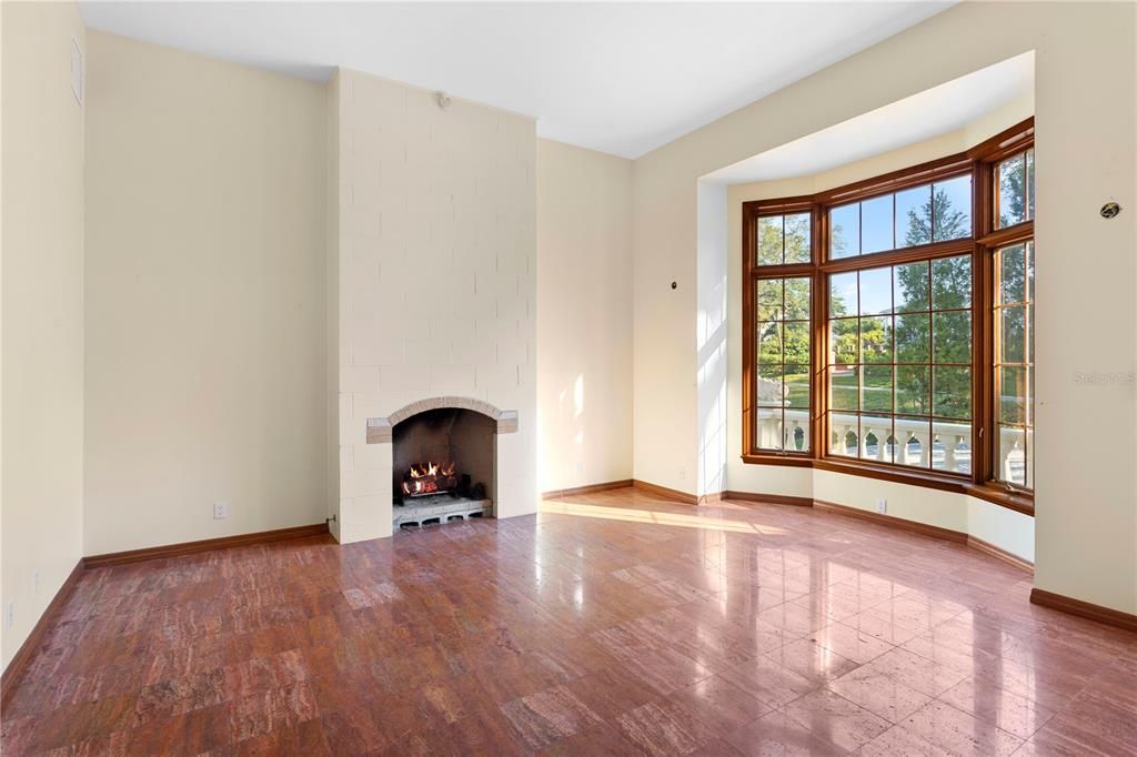 Empty room, Fireplace, Interior, Wood Texture Flooring